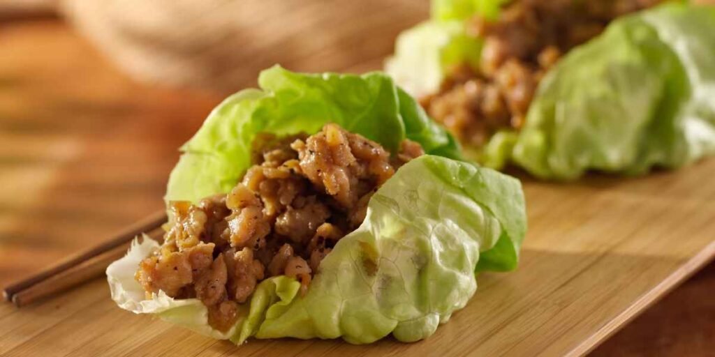 garlic sesame turkey lettuce wraps