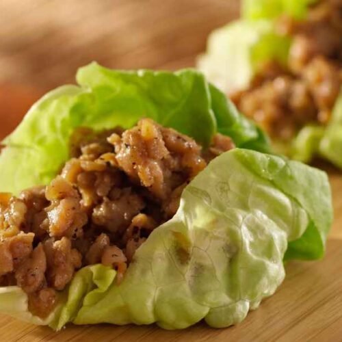 garlic sesame turkey lettuce wraps