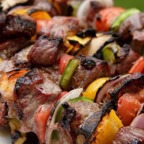 grilled balsamic steak kabobs