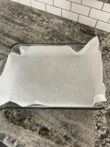 parchment lined baking pan