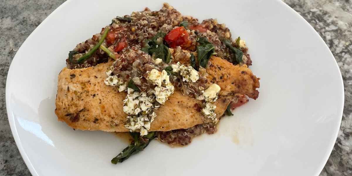 One Pan Greek Chicken and Quinoa